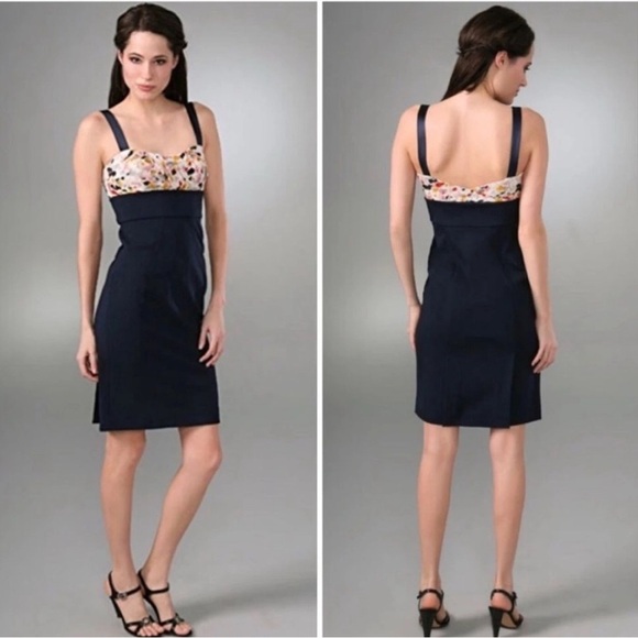 Diane Von Furstenberg Sophia Loren Women’s Navy Blue Dress Size 6 Silk Blend - Picture 5 of 15